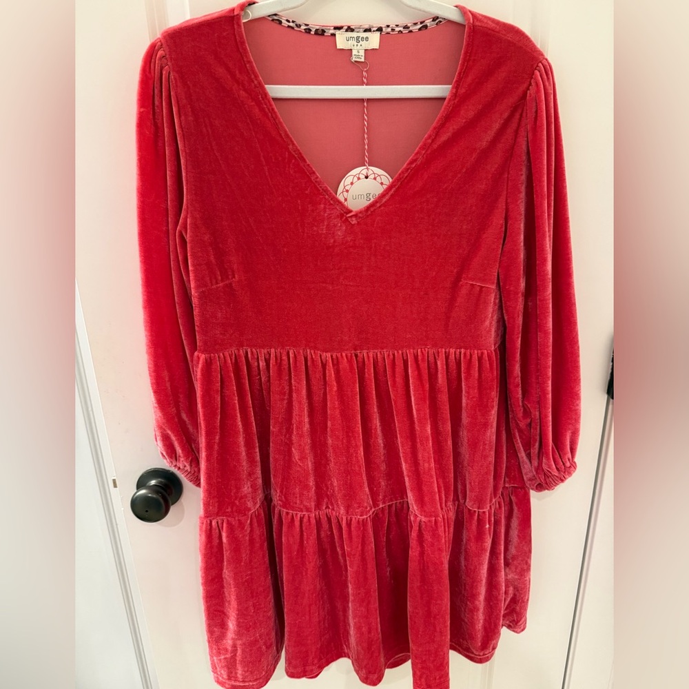 Umgee raspberry velvet dress